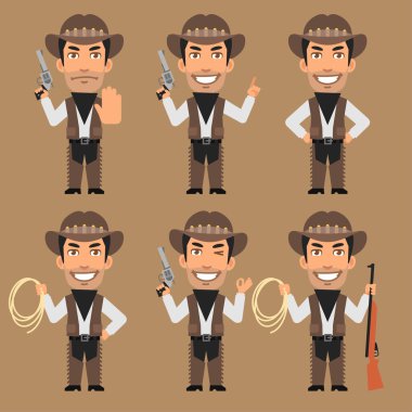 Soyguncu kovboy silah ve ipi tutan