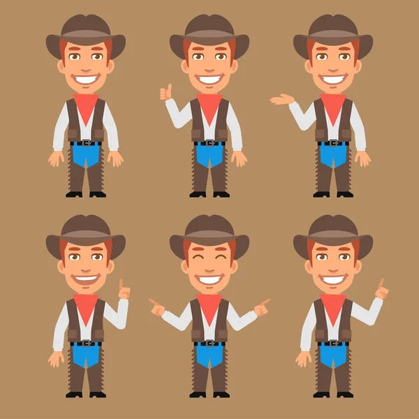 Cowboy Indicates and Shows — Stock Vector