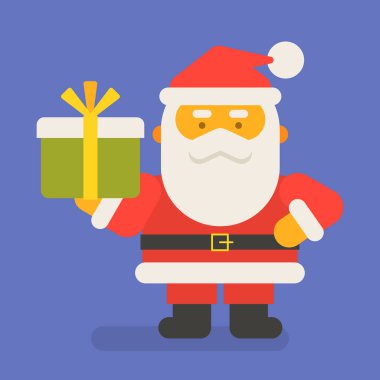 Noel Baba 'nın hediyesi. Vektör karakter. Vektör İllüstrasyonu