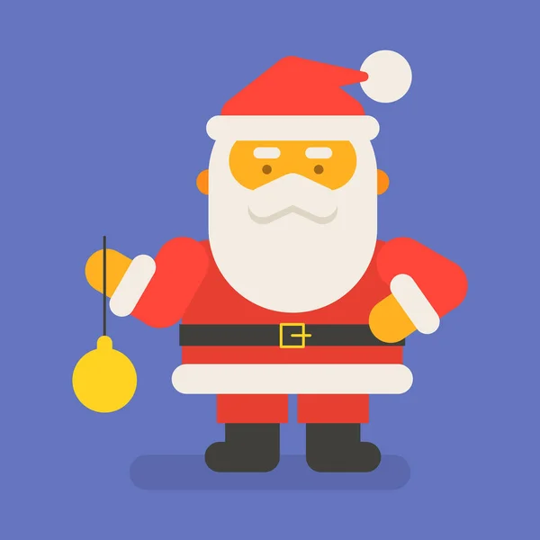 Санта Клаус Держит Рождественскую Игрушку Векторный Символ Векторная Миграция — стоковый вектор