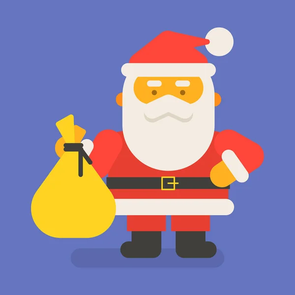 Santa Claus Holding Bag Gifts Vector Character Vector Illustration — Stock Vector