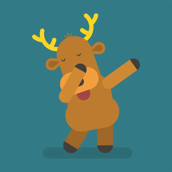 Reindeer Shows Dub Movement Vector Character Vector Illustration — Stock Vector