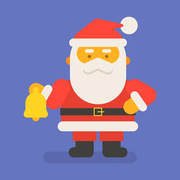 Santa Claus Sosteniendo Campana Navidad Carácter Vectorial Ilustración Vectorial — Vector de stock