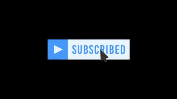 Кнопка Подписки Видео Канал Синий Голубой Цвет Альфа Канал Цикл — стоковое видео
