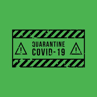Karantina covid-19 vektör işareti. Vektör simgeleri. Vektör İllüstrasyonu