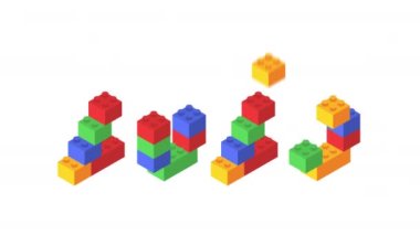 İzometrik olarak iki bin yirmi üç yıl. Renk yapıcı. Alfa kanalı. Döngülü canlandırma