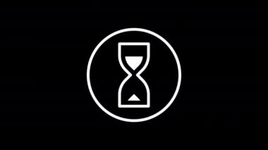 Loading sign hourglass rotates. Alpha channel. Looped animation