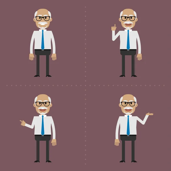 Older man shows and tells — Stock Vector