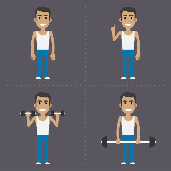 Молодой парень занимается спортом — стоковый вектор