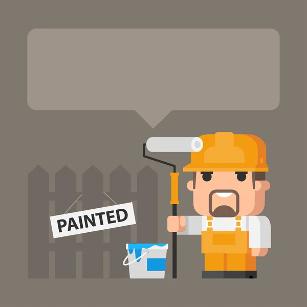 Concepto constructor y pintura — Vector de stock