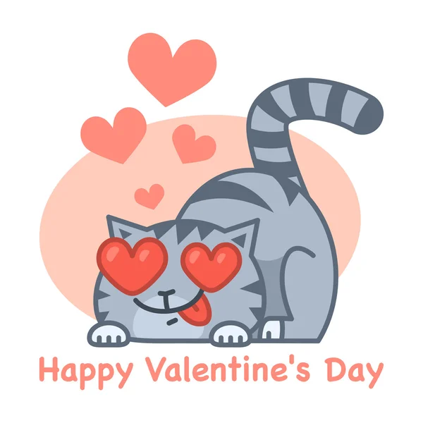 Dia dos Namorados amor gato — Vetor de Stock