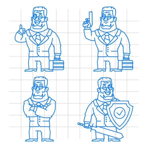 Conjunto de conceitos de doodle Guard 2 — Vetor de Stock