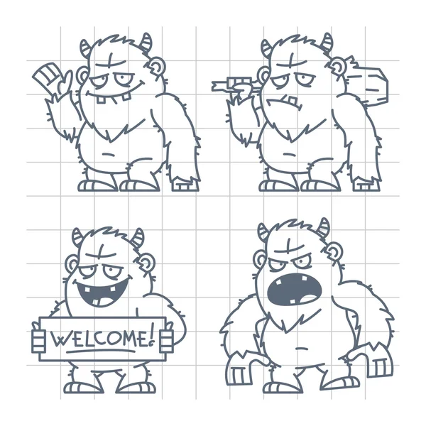 Bigfoot iyi sopa doodle ile kötü