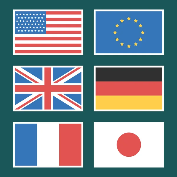 Drapeau Amérique Union européenne Allemagne France — Image vectorielle