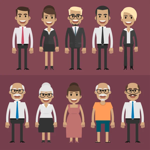 Group people businessmen and businesswomen — Stock Vector