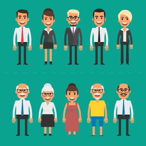 Group people businessmen and businesswomen — Stock Vector