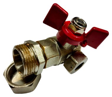 Beyaz izole arka planda iki fındıklı top valfi.