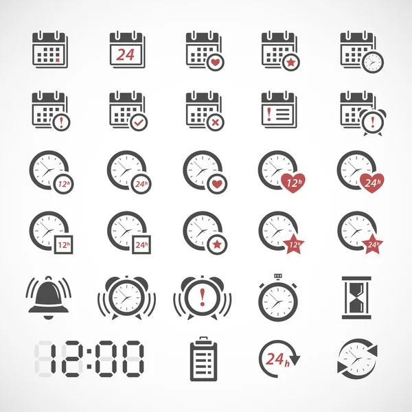 Icônes de temps définies — Image vectorielle