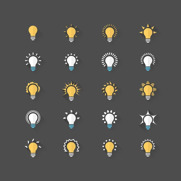 Ensemble de 20 icônes plates ampoule. Illustration vectorielle eps10 Graphismes Vectoriels