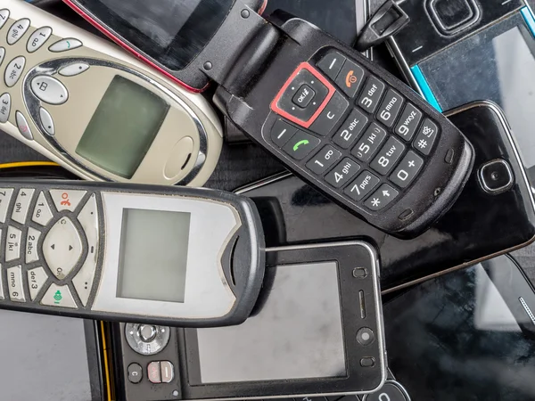 Pile of old mobile phones — Stock Photo, Image