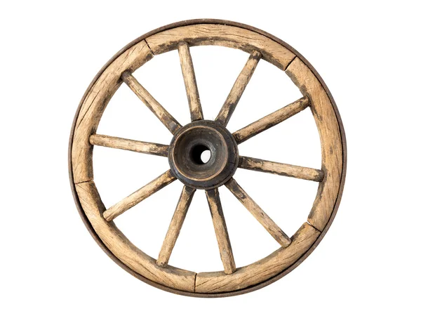 Vecchia ruota del carro di legno — Foto Stock