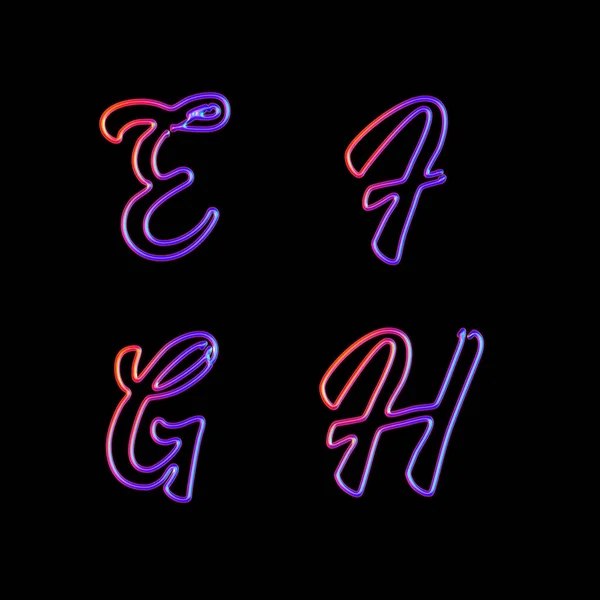 Weergave Van Gloeiende Neon Hoofdletters Letters — Stockfoto
