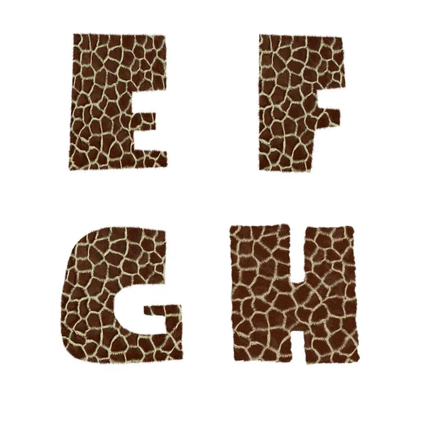 Renderização Alfabeto Pele Girafa Letras — Fotografia de Stock