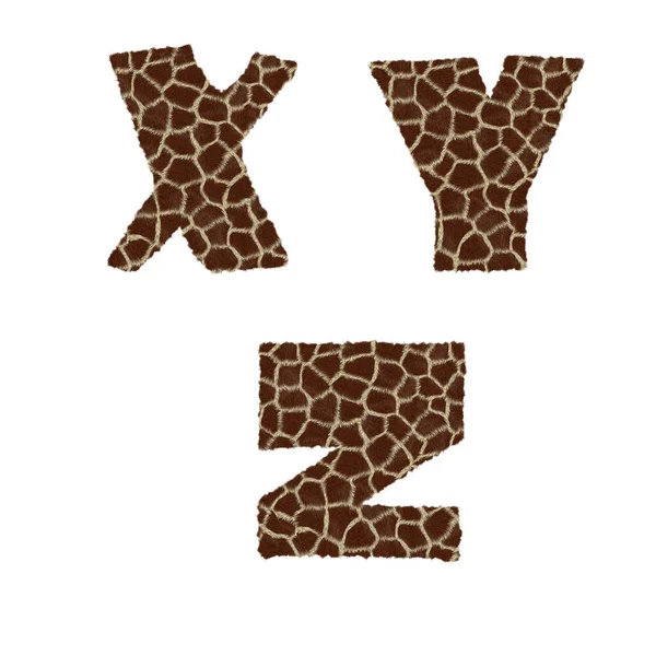 Rendering Giraffe Fur Alphabet Letters — Stock Photo, Image