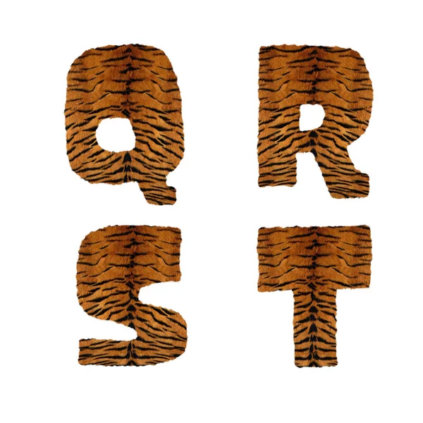タイガーファーアルファベットの3Dレンダリング — ストック写真