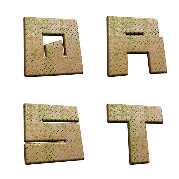 Rendement Alphabet Plaque Métallique Diamant Lettres — Photo