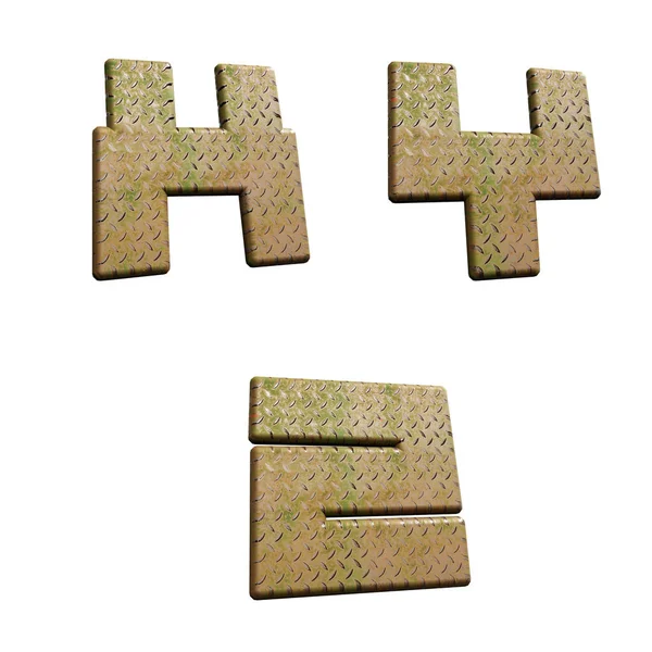 Rendering Diamond Metal Plate Alphabet Letters — Stock Photo, Image