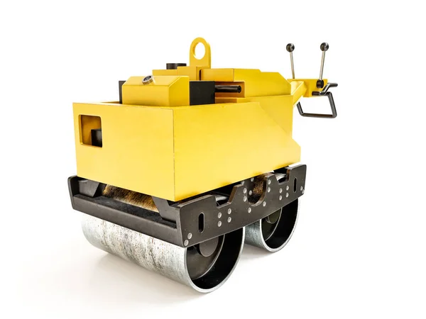 Rendering Walk Hydraulic Double Drum Vibratory Roller White — 图库照片