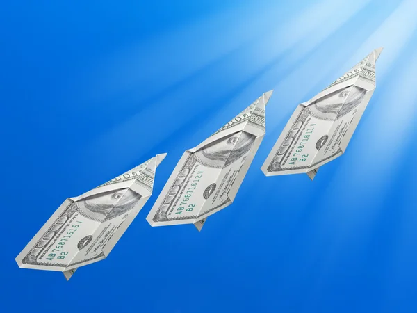 Money rising in the air — Stock Photo, Image