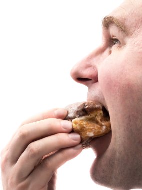 Man eating donut clipart