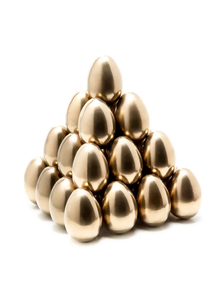 Golden egg pyramid — Stock Photo, Image