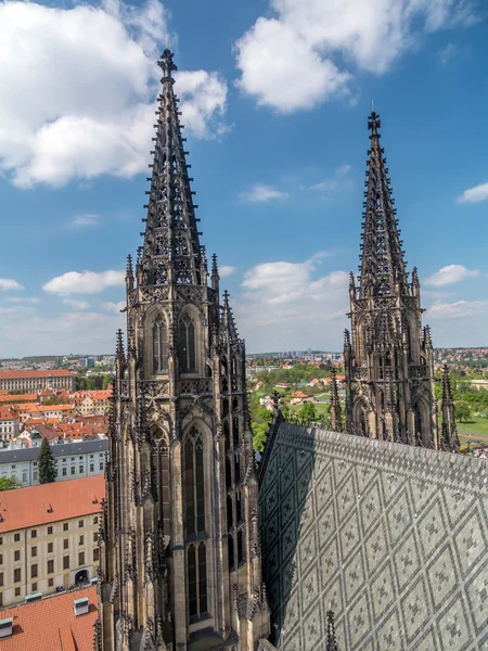 Gothic cathedral towers — Stock Photo, Image