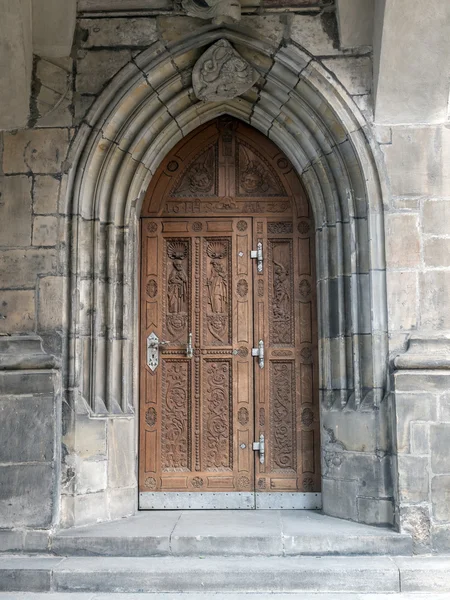 Gotische deuropening Stockfoto