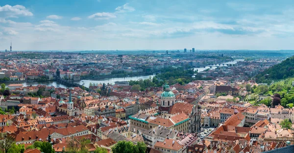 Panorama över gamla staden Prag Stockbild