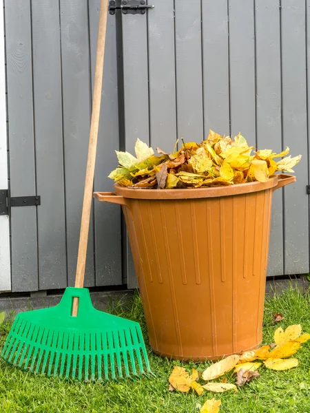 Herfst tuin schoonmaken — Stockfoto