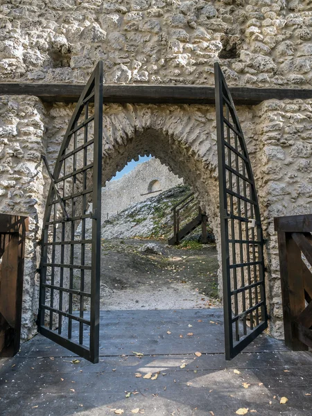 Entry gate of medieval castle Smolen — Stock Photo, Image