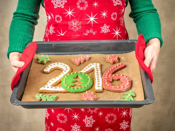 2016 Nieuwjaar cookies — Stockfoto
