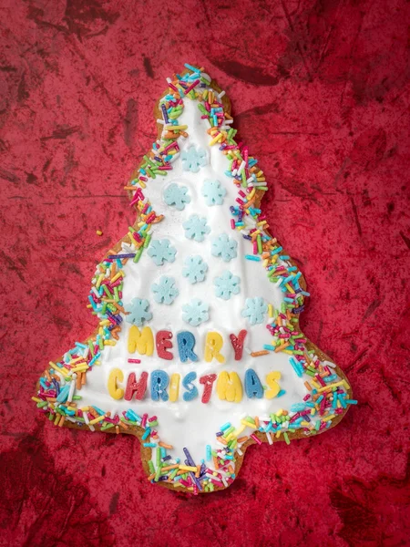 Christmas tree gingerbread cookie — Stock Photo, Image