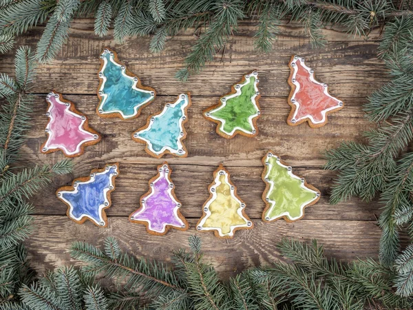 Marco de Navidad con galletas de jengibre —  Fotos de Stock