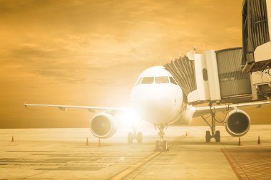 Destek hizmeti için uçak durak