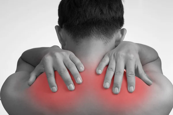 Shoulder pain ,red painful — Stock Photo, Image