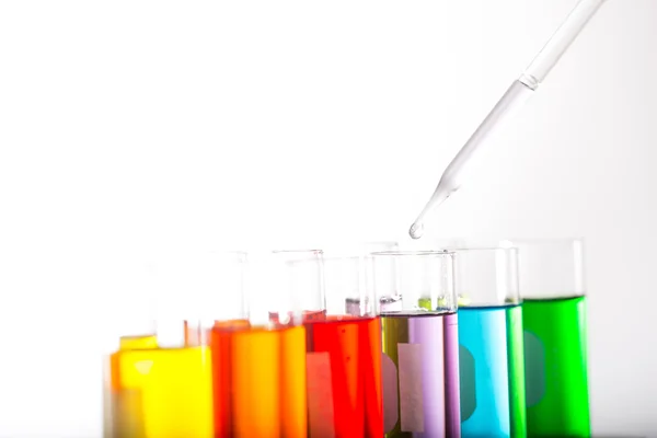 Χημεία φιάλη γυαλικών για το εργαστήριο δοκιμών. — Φωτογραφία Αρχείου