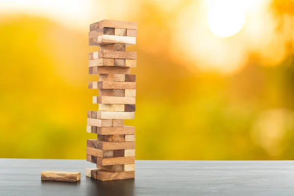 Madera Jenga Juego Para Juego Concepto Negocio —  Fotos de Stock