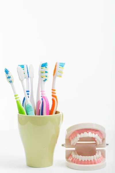 Escova Dentes Cuidados Dentários Para Seu Conceito Boca Saudável — Fotografia de Stock