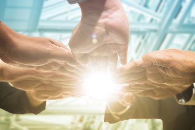 Takım çalışması iş. İşadamı insanlar birlikte anlaşması grubu.