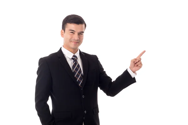 Businessman Pointing Isolated White Background — Stock Photo, Image